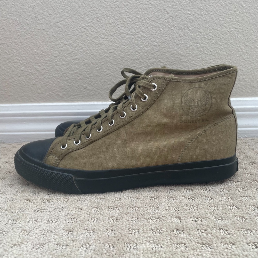 Ralph Lauren RRL Double‎ RL Mayport Canvas Sneakers Men 11 Olive Drab Designer